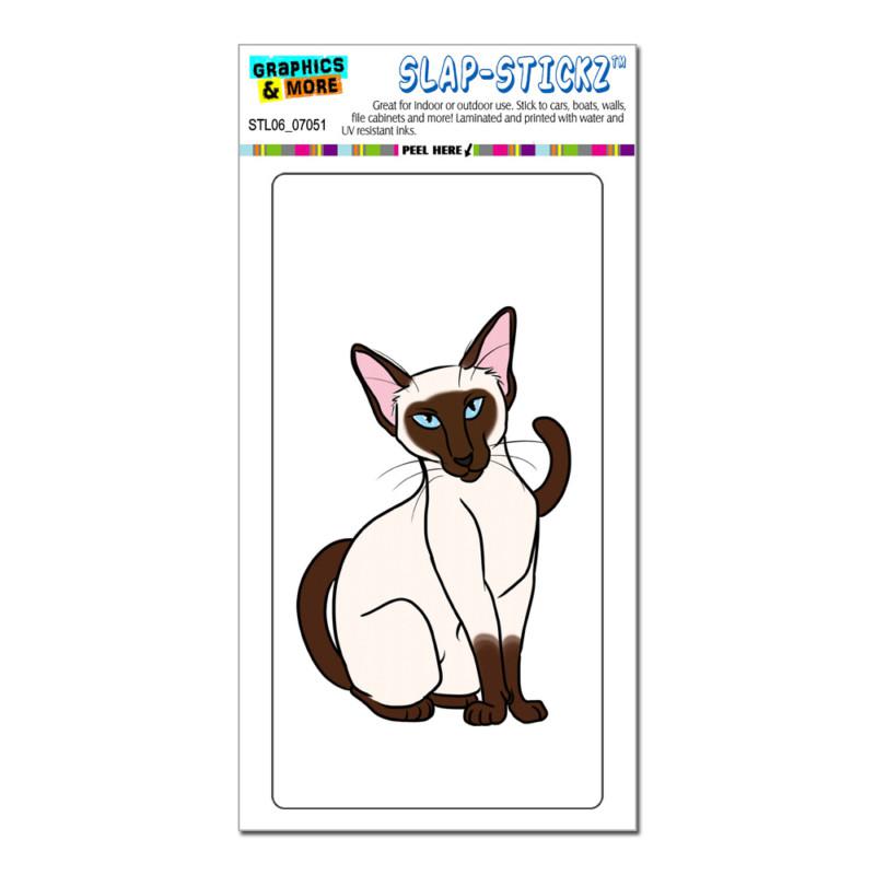 Siamese cat on white - pet - slap-stickz™ car window locker bumper sticker