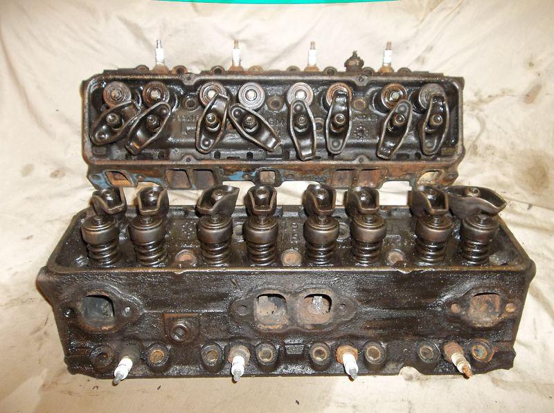 68 69 70 71 72 73 gmc gm chevy 307 327 v8 pair of cylinder heads # 3927185