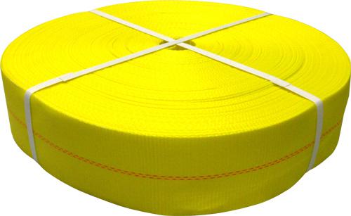 Tie-down webbing yellow 4" x 300'. 24000 lbs. polyester
