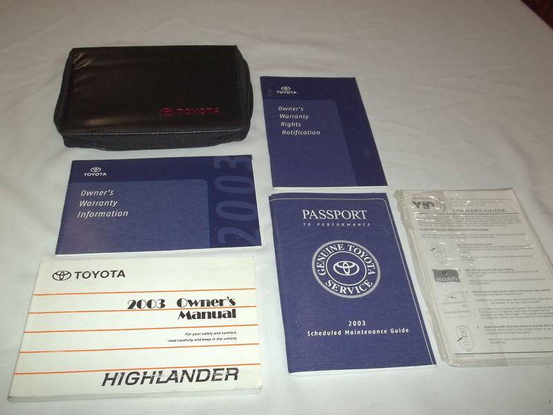2003 toyota highlander owner' manual 7/pc.set+black toyota premium zippered case