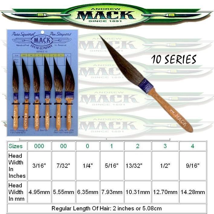 Mack sword pinstripe/pinstriping brush series 10 size 1