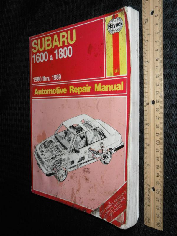 Haynes subaru 1600 & 1800 1980-89 auto repair manual #681