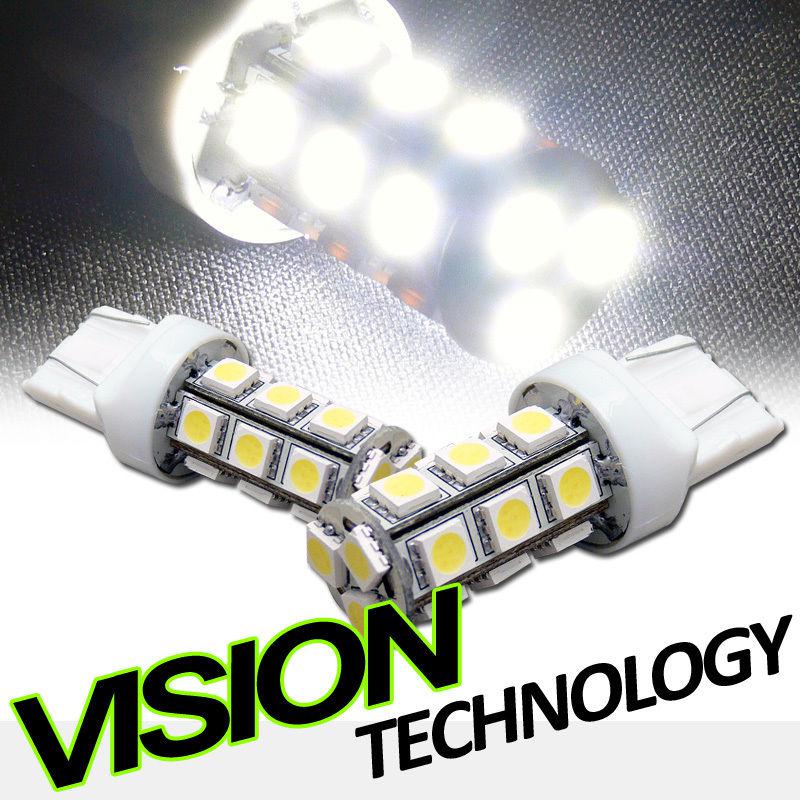 2pc xenon white 7443/7440 18x 5050 smd led daytime running light drl lamp bulbs