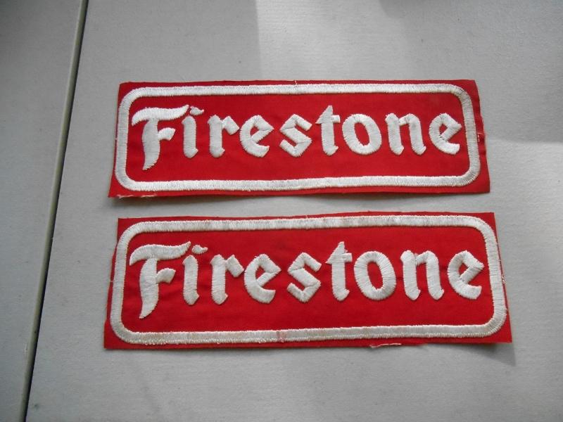 Lot of 2 large vintage  firestone rubber company racing patch tire 9.25"x3"