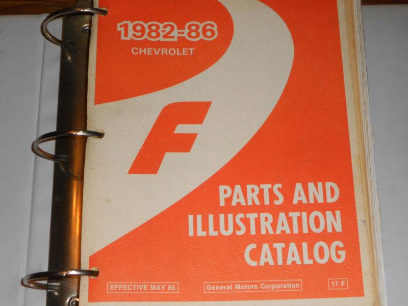 1982-1986 chevrolet camaro / parts catalog / originaltext & illustrations book