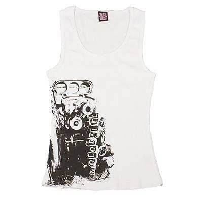 Motorcult t-shirt cotton priscilla motorgirl white women's xl ea