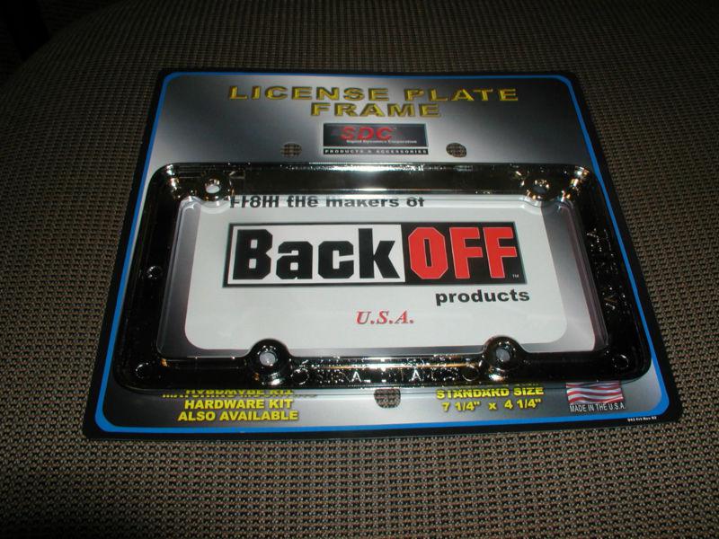 Chrome license plate frame for motorcycle tags