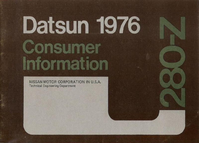 1976 datsun 280-z (280-z 2+2) consumer information brochure