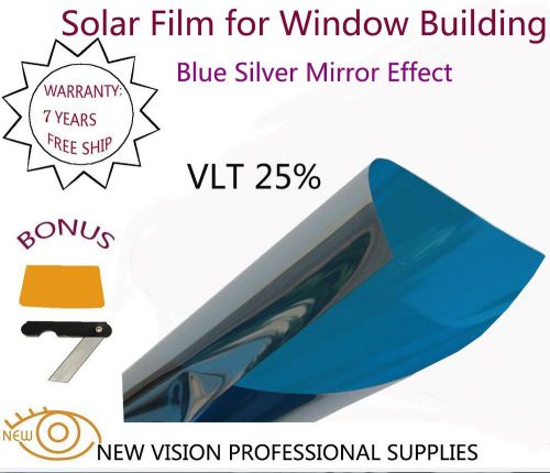Vlt25% architectural window film blue silver mirror effect 50cmx3m for home boat