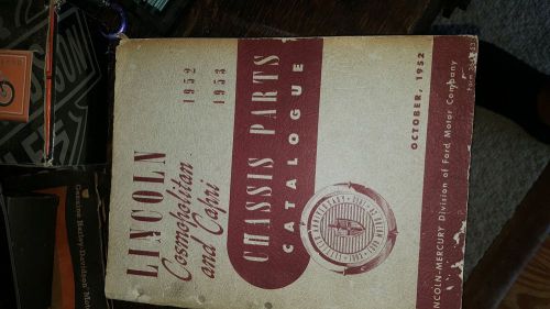 1952 1953 lincoln cosmopolitan and capri parts book catalogue manual