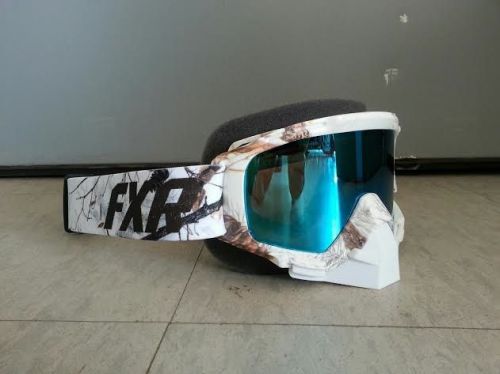 2016 fxr mission snow ski goggles  - white camo w/ cobalt lens -  one size - new