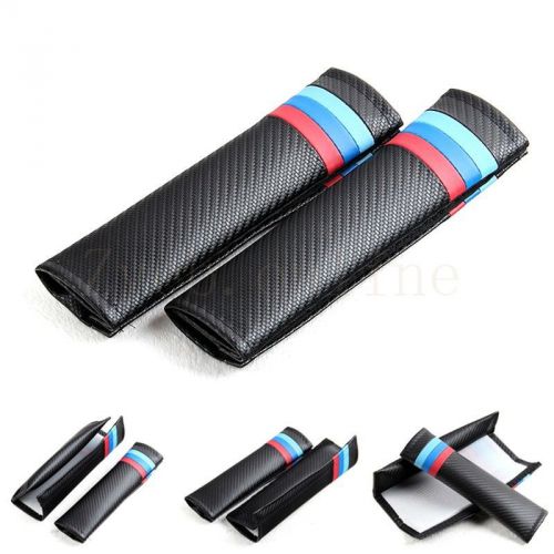 2pcs modified black carbon fiber for auto m three color seat belt shoulder pads