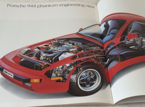 1986 brochure porsche 944 paint colors interior car original dealer tech spec