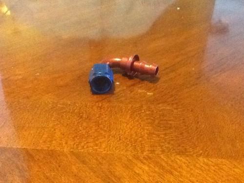 Anodized aeroquip an -6  socket less 160 red blue hose fitting