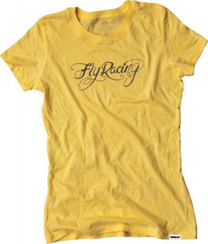 Fly racing logo womens casual mx t-shirt yellow