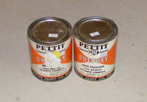 A645 2 cans pettit anti-fouling unepoxy paint 1922 bronze atlantic formula nos