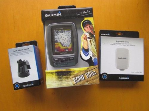 Garmin echo 300c dual beam fish finder new with cover and quick mount
