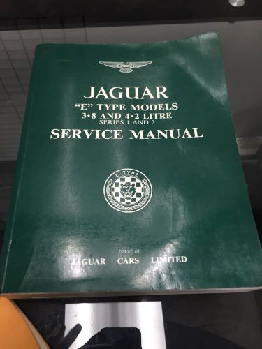 Jaguar e type 3.8/4.2 service manual and operating &amp; maintenance handbook