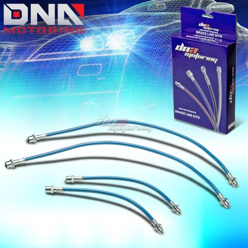 For 91-95 toyota mr2 turbo w20 blue stainless steel hose braided brake line