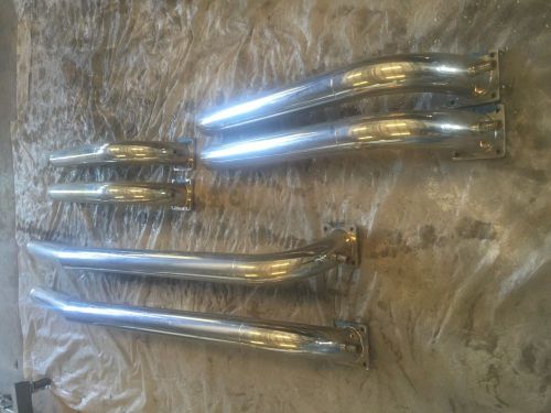 Triple gill marine stainless 4&#034; racing exhaust riser pipes from 50&#039; scarab