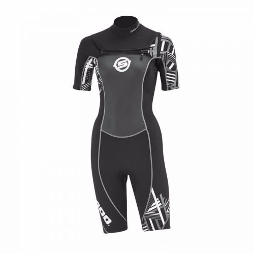 Sea doo ladies vibe shorty wetsuit 2864232809 size 8, black / grey