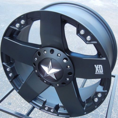 20&#034; black xd rockstar wheels rims silverado tahoe 1500 gmc sierra ford f150 fx4