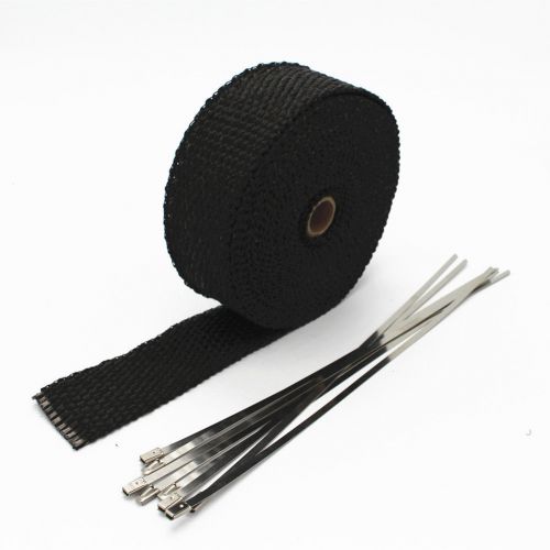 Black tape wrap exhaust turbo heat manifold header 2&#034;x 50ft roll very high temp