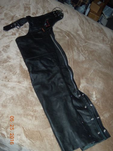 Interstate vintage leather motorcyle chaps &#034;classic originals&#034; (size small)