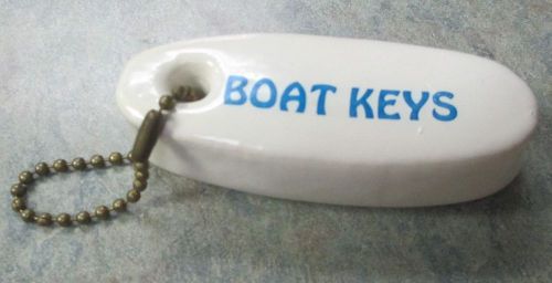 Boat keys floating key chain 3.5&#034; x 1&#034; white