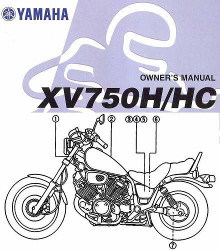 1996 yamaha xv750 virago 750 motorcycle owners manual -new-xv 750-xv750h-xv750hc