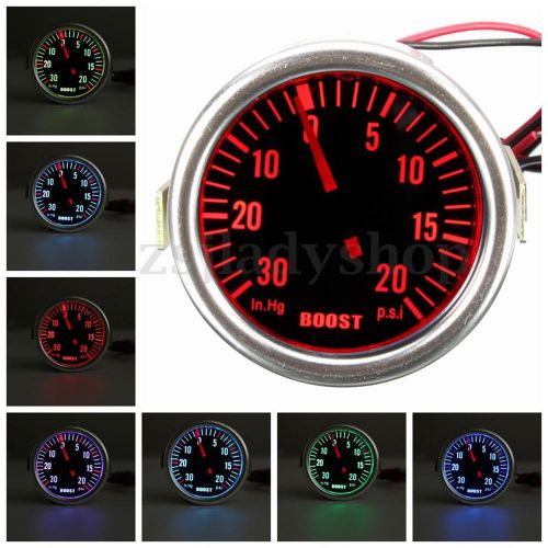2&#034; 52mm 7 color car led turbo boost vacuum psi pressure gauge meter pointer new