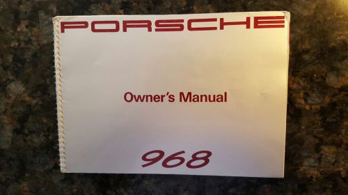 Original 1992 porsche 968 owners manual - original not a re-print