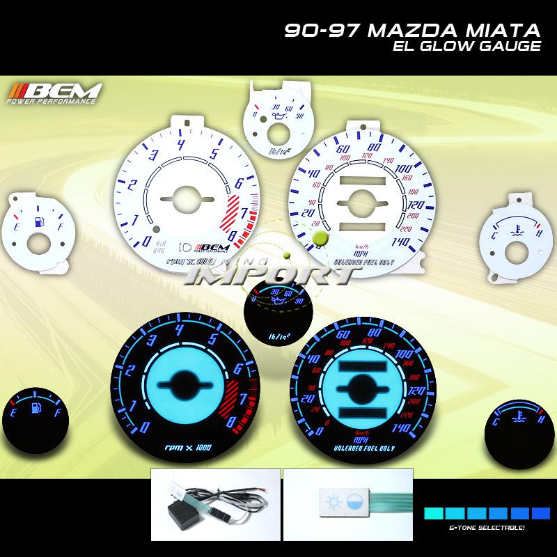 90-93 94-97 mazda miata mx5 at mt el reverse glow gauge front dashboard complete