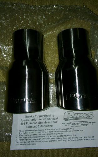 2005-14 ford mustang pypes 4&#034; rolled exhaust tips polished - s197