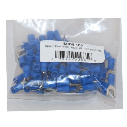 Scosche spade connector blue #6 16-14 gauge 100 pieces/bag