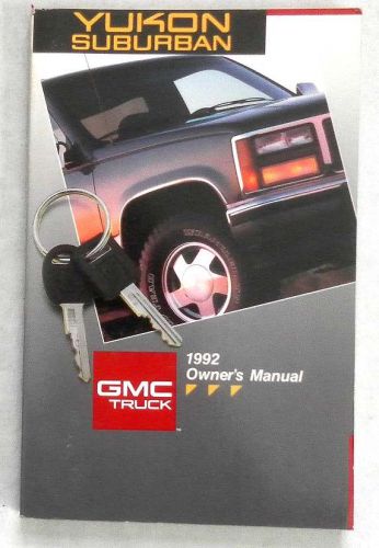 1992 gmc yukon and suburban truck  owners manual