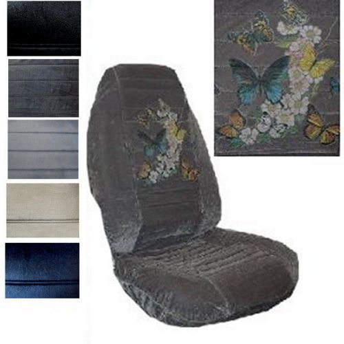 Velour seat covers car truck suv butterfly with floral high back pp #y