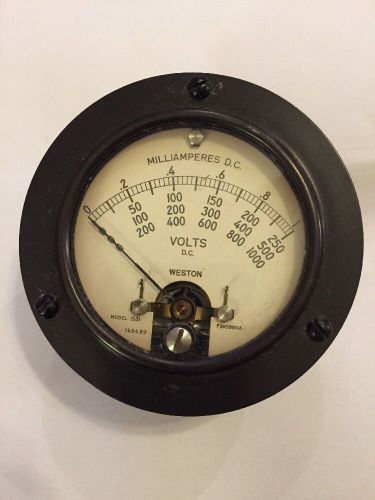 Weston electric milliamperes d. c. model 1531 volts d.c. 0-1000 gauge