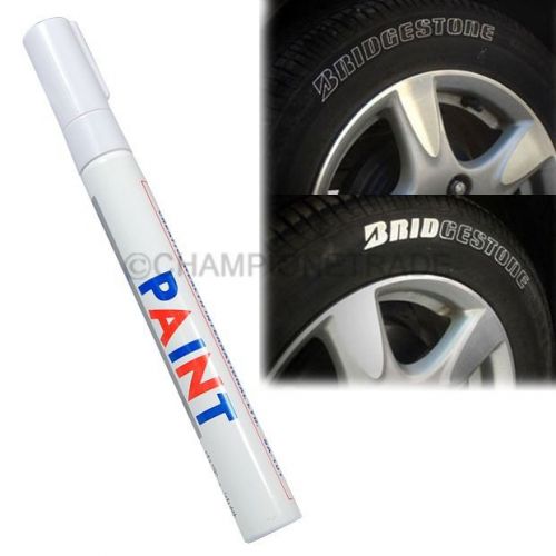 Pair white rubber tyre wheel vehicle paint marker pens car motor for honda ct