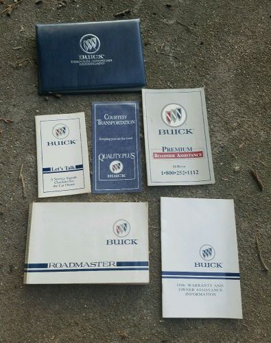 Oem 1996 buick roadmaster owners manual book w/ blue portfolio &amp; supplement info