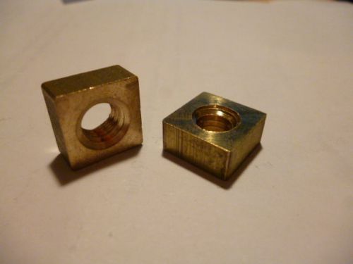 Brass square  nuts  3/8&#034; unc  thread . solid brass x 2 pcs