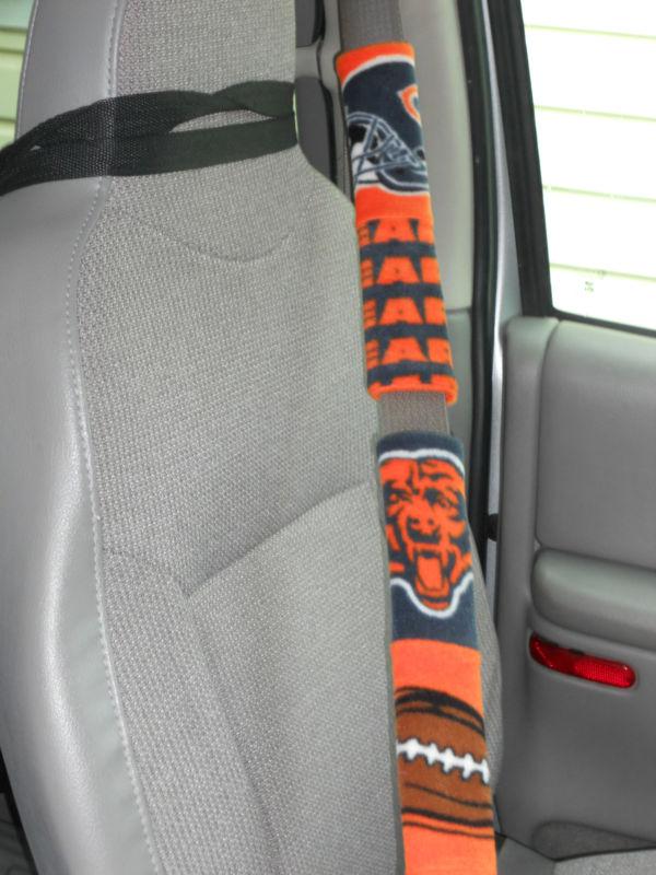 Handmade chicago bears  fleece seat belt strap covers