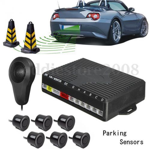 Cq-a06s car parking sensors black car auto backup reverse radar system alarm kit