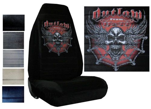 Velour seat covers car truck suv outlaw from hell high back pp #x