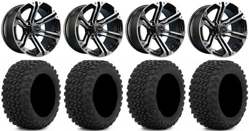 Madjax nitro machined golf wheels 14&#034; 23x10-14 xt trail tires yamaha