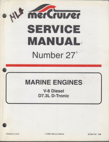 1999 mercruiser marine engines v-8 diesel #27 p/n 90-861784 service manual (547)