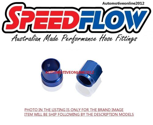 Speedflow -6 an6 female to 3/8&#034; hard fuel line fitting tube nuts &amp; sleeves blue