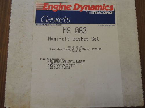 Mccord engine dynamics ms063 intake gasket set for chevy truck 381 v8 diesel