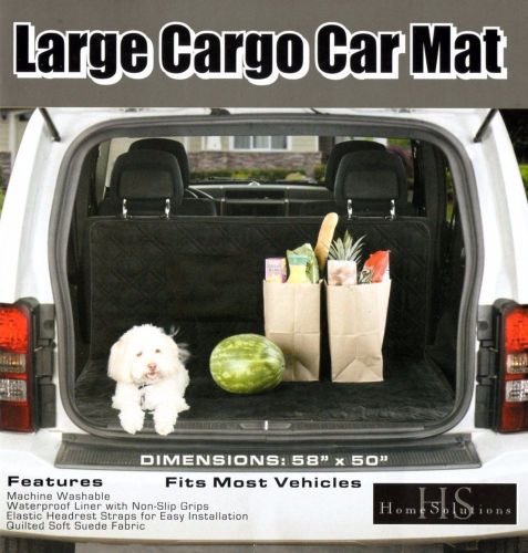 Large cargo car mat 58x50 black suede fabric waterproof liner non-slip washable