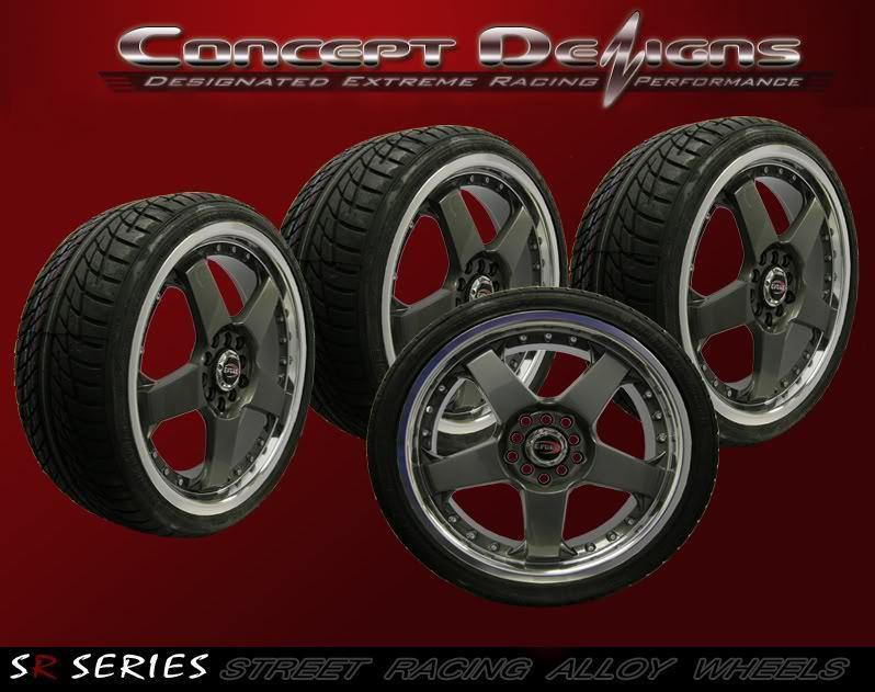 17" evoke f1 wheel rim tire package 4 lug gunmetal new